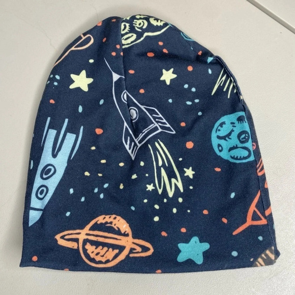 SLOUCH boys rockets and space slouchy beanie hat size medium - Picture 3 of 4